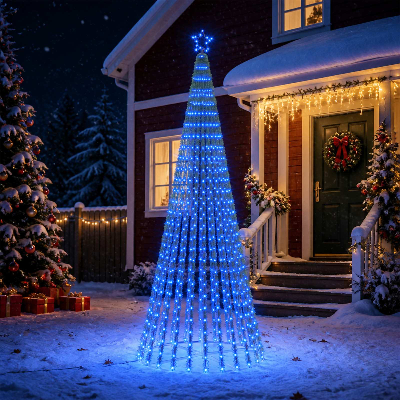 LED Christmas Tree 250 cm 475 LEDs Blue Steel Black