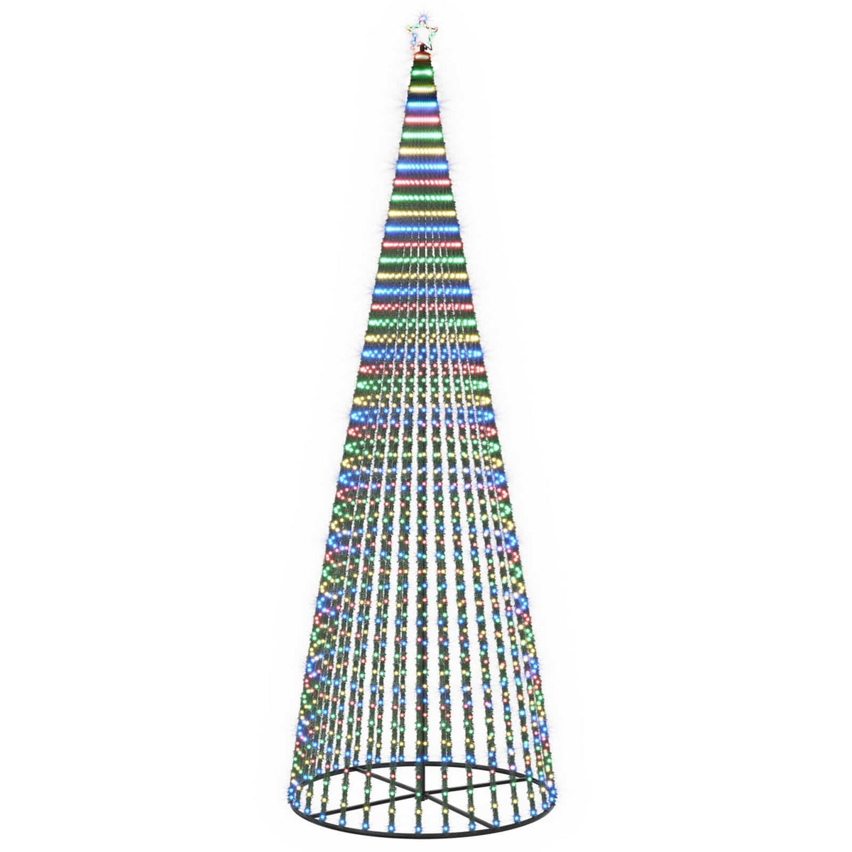 LED Christmas Tree 500 cm 1524 LEDs Multicolour Steel Black