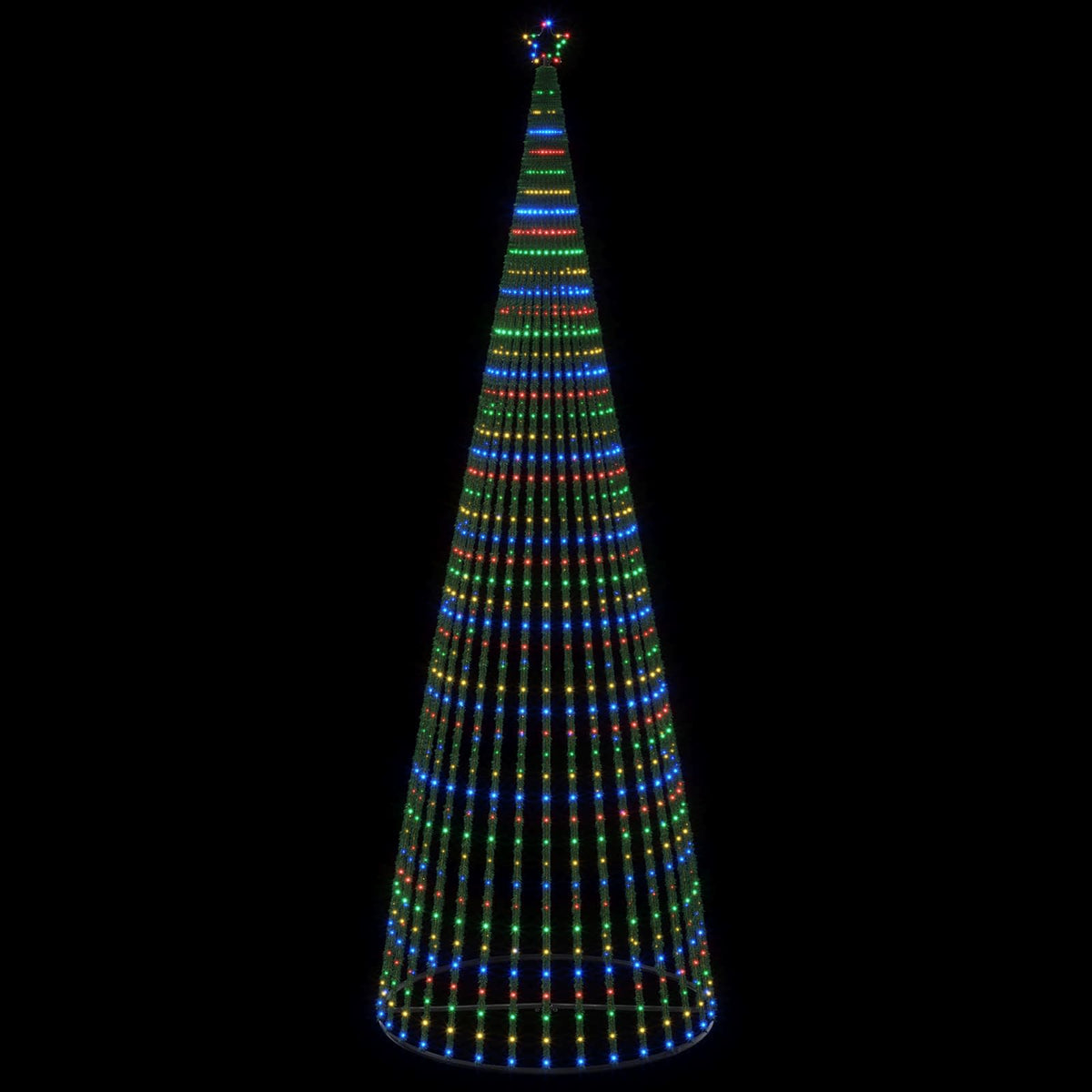 LED Christmas Tree 500 cm 1524 LEDs Multicolour Steel Black
