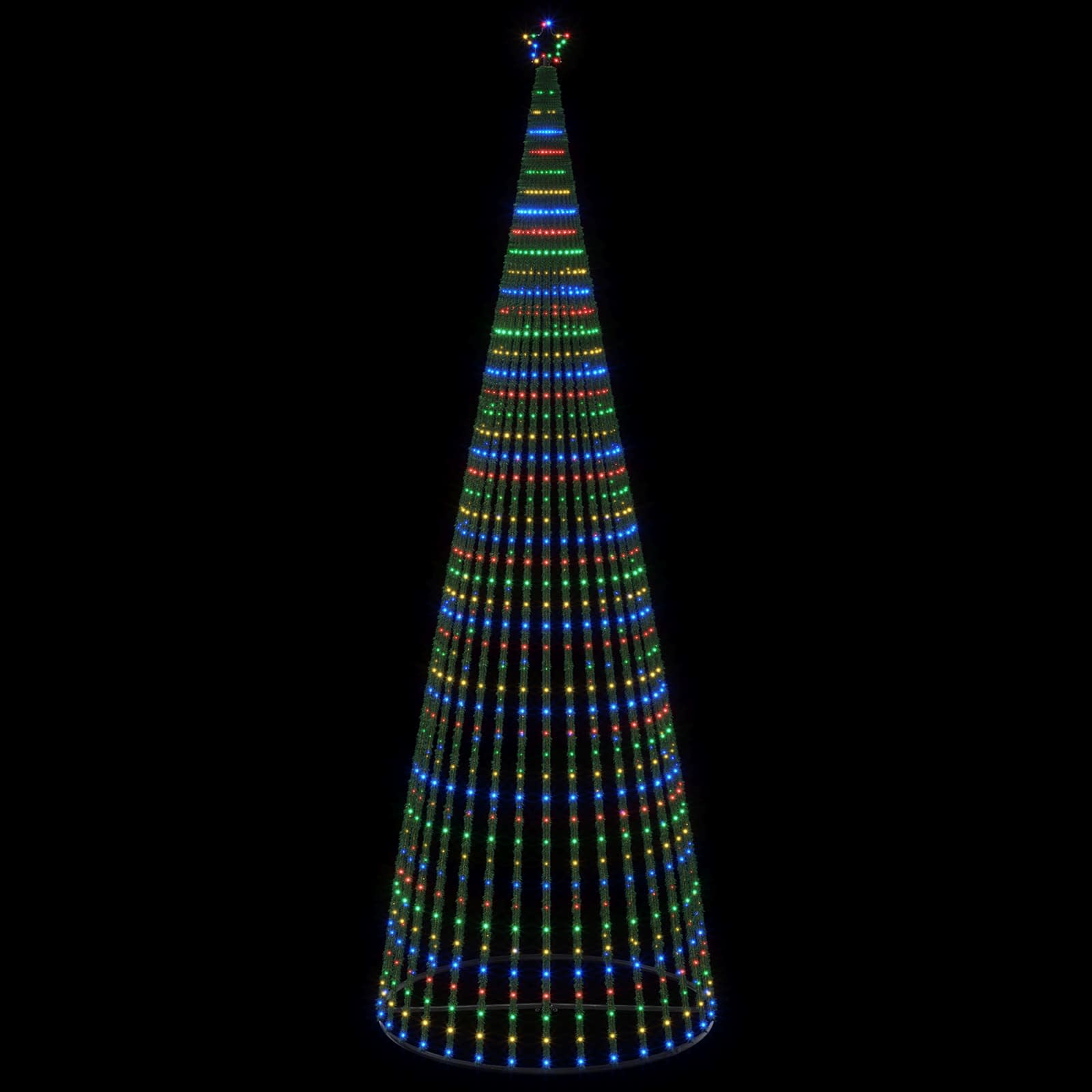 LED Christmas Tree 500 cm 1524 LEDs Multicolour Steel Black