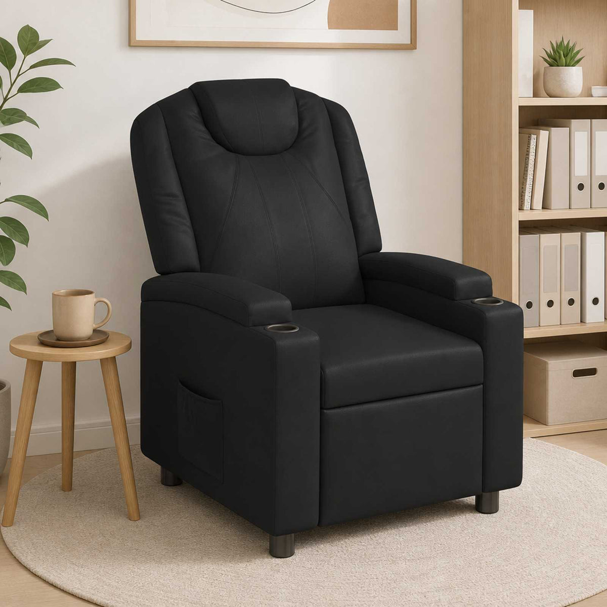 Recliner Chair Black 75 x 95 x 106 cm Fabric