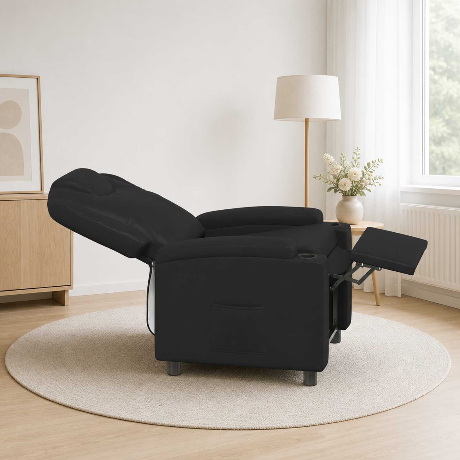Recliner Chair Black 75 x 95 x 106 cm Fabric