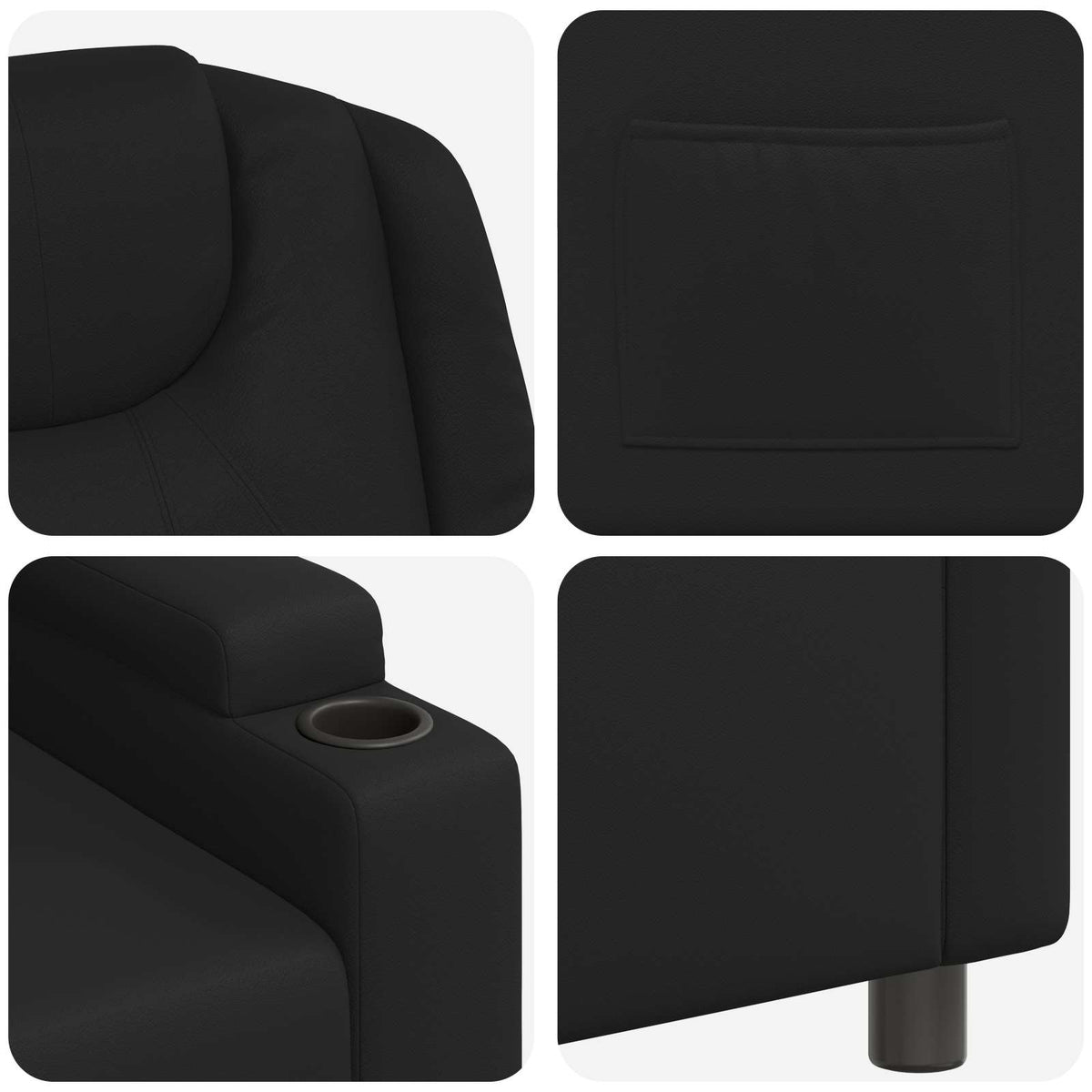 Recliner Chair Black 75 x 95 x 106 cm Fabric