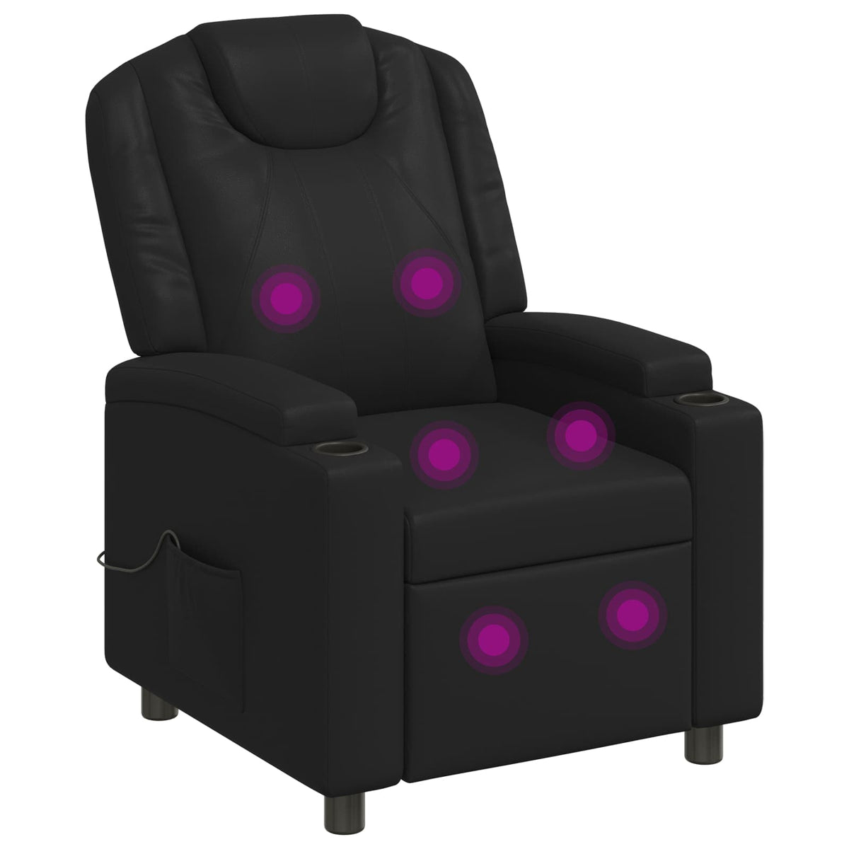 Recliner Massage Chair Black 75 x 95 x 106 cm Fabric