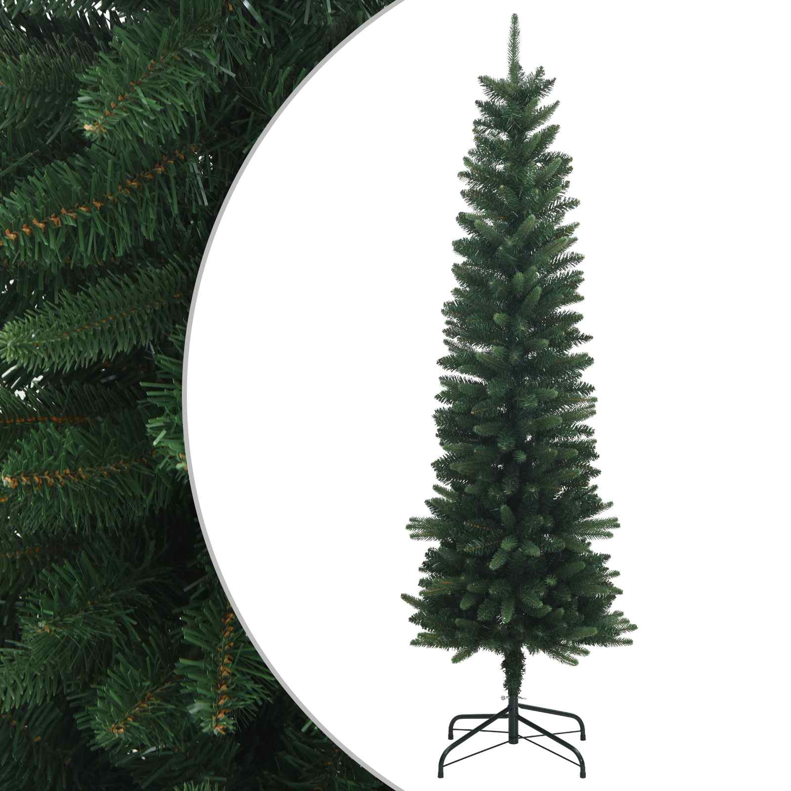 Artificial Slim Christmas Tree 180 cm PE and PVC Green