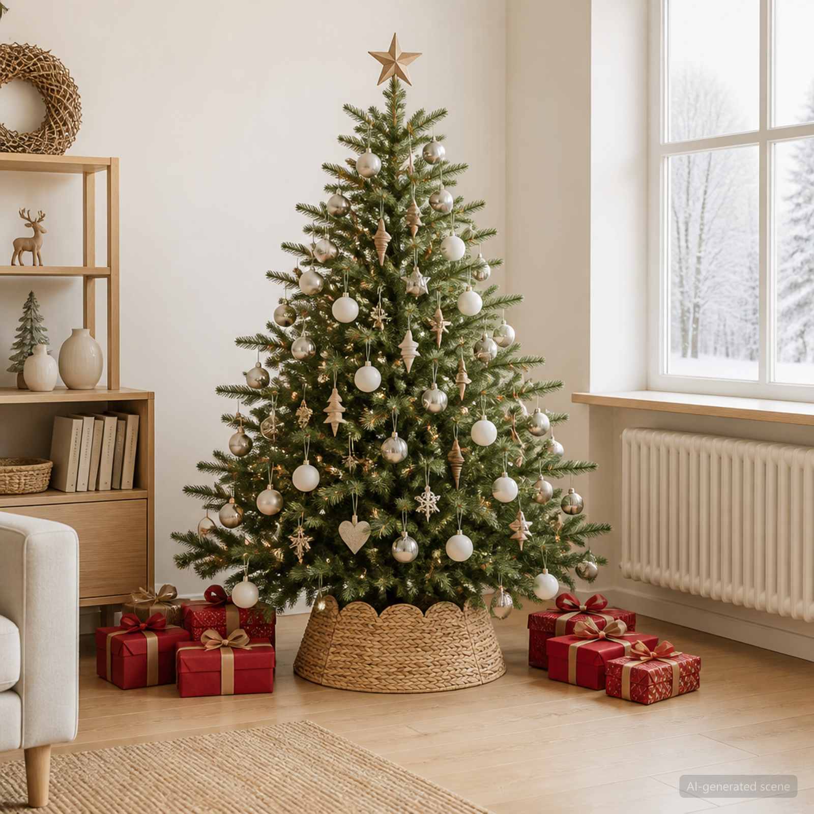 Christmas Tree Collar Round Natural Dia. 60 x 22 cm