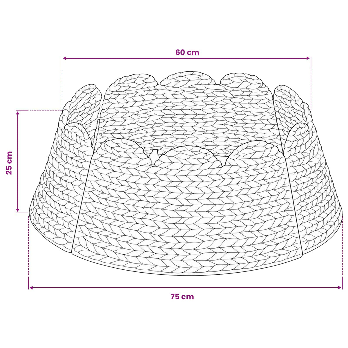 Christmas Tree Collar Round Natural Dia. 75 x 25 cm