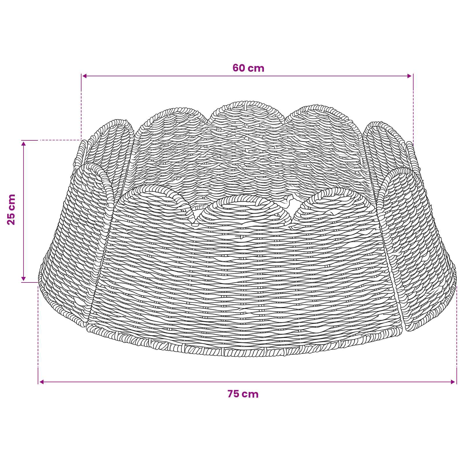 Christmas Tree Collar Round Natural Dia. 75 x 25 cm Seagrass