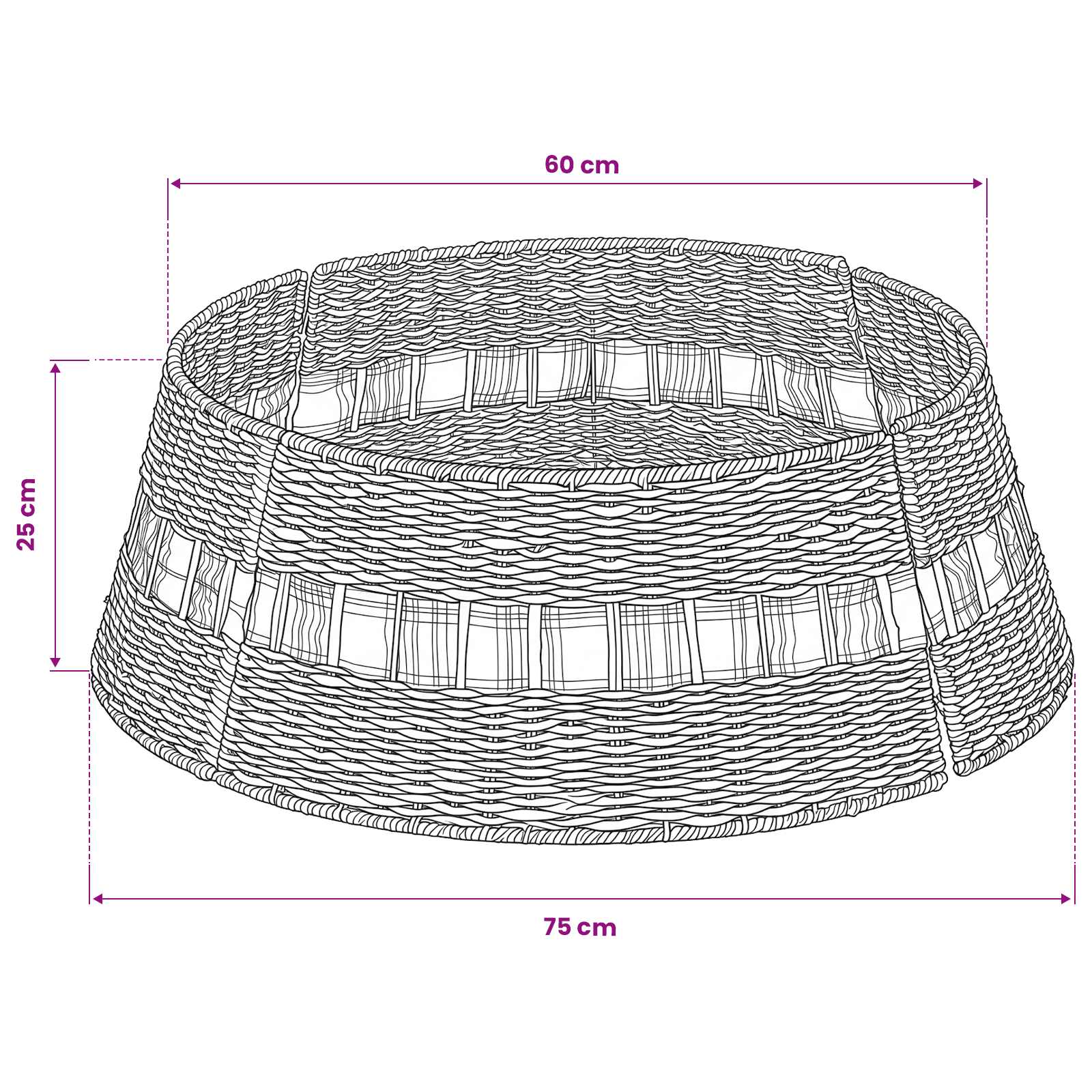Christmas Tree Collar Round Natural Dia. 75 x 25 cm Seagrass