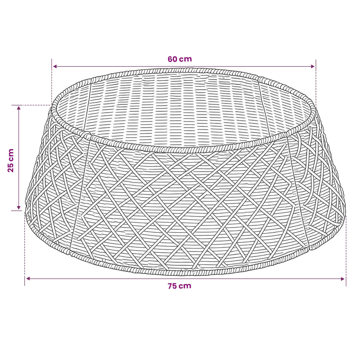 Christmas Tree Collar Round Natural Dia. 75 x 25 cm Seagrass