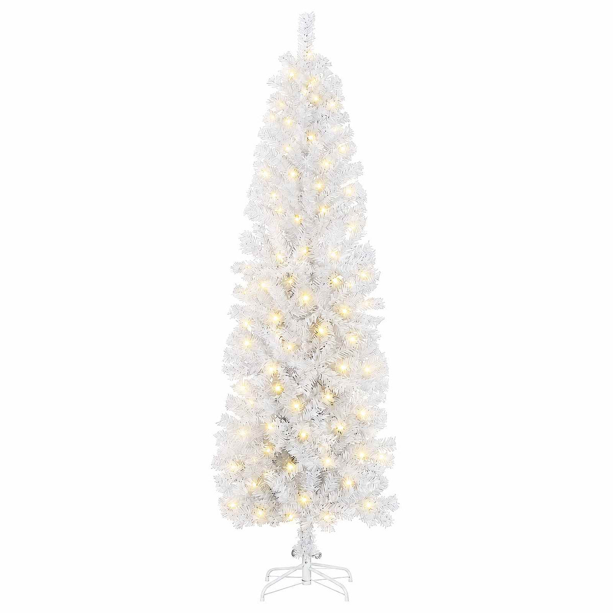 Artificial Slim Christmas Tree 210 cm 300 LEDs Warm White