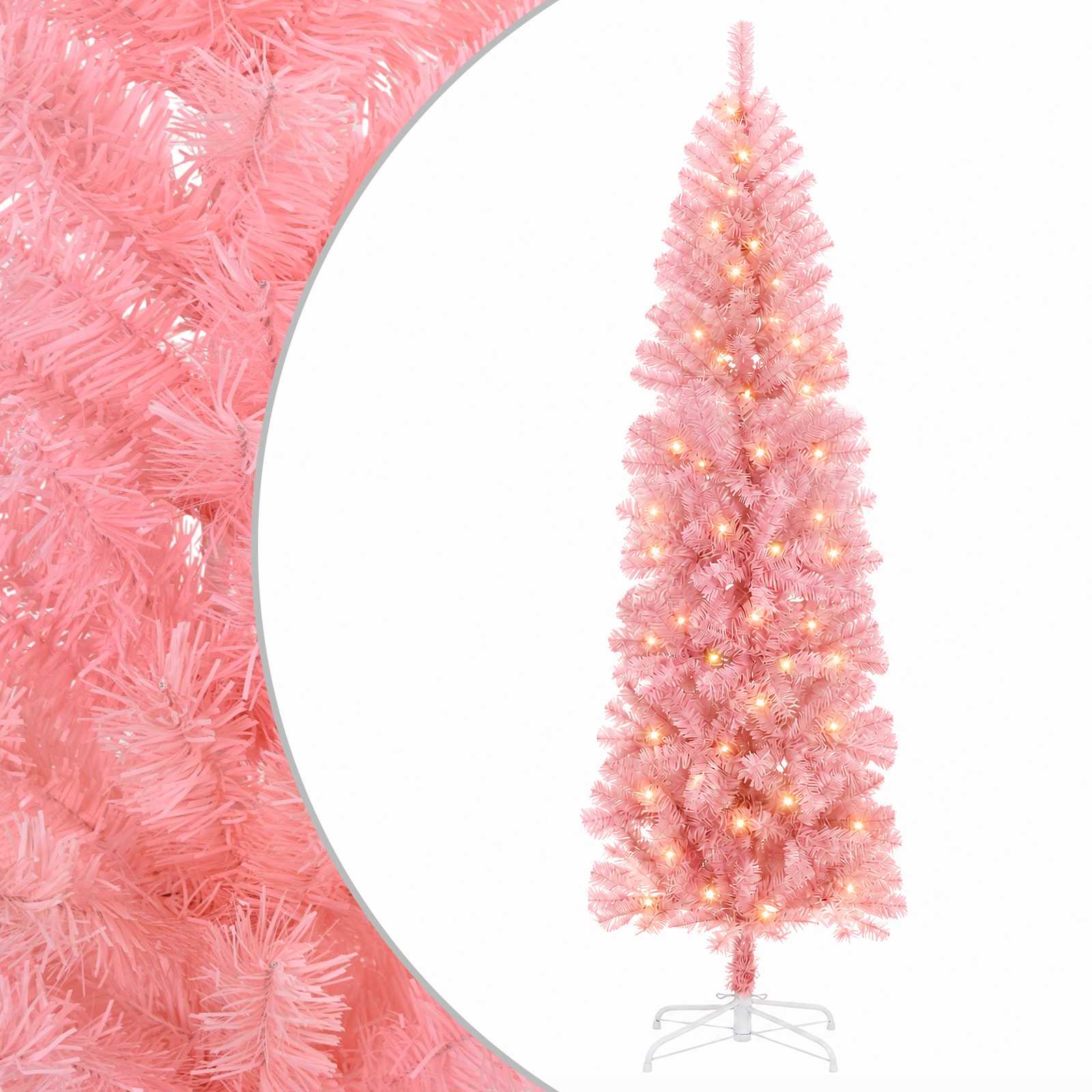 Artificial Slim Christmas Tree 210 cm 300 LEDs Warm White