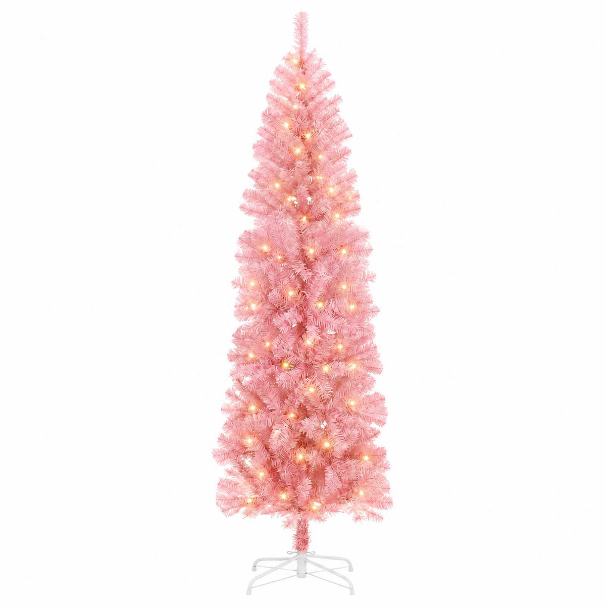 Artificial Slim Christmas Tree 210 cm 300 LEDs Warm White