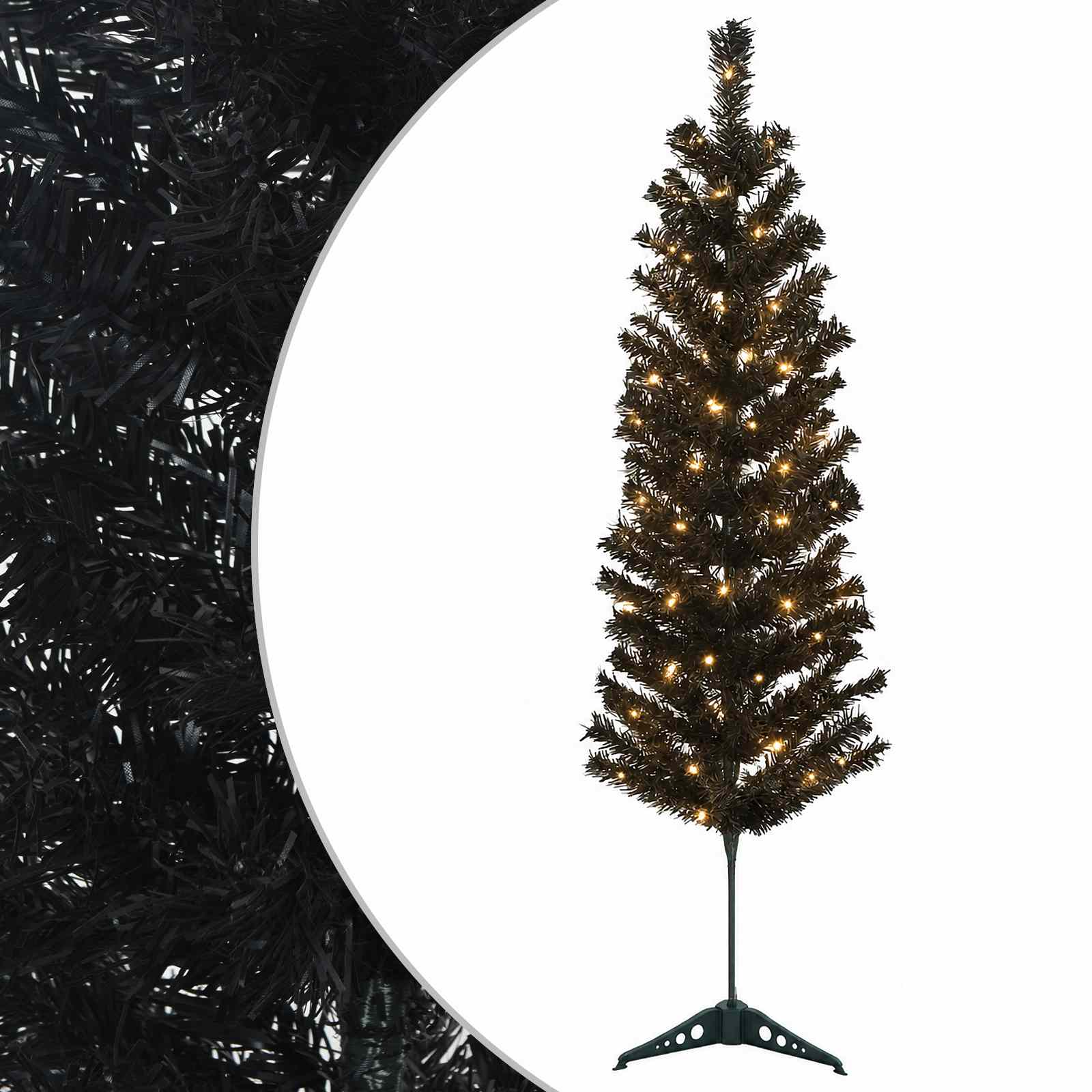 Artificial Slim Christmas Tree 150 cm 150 LEDs Warm White