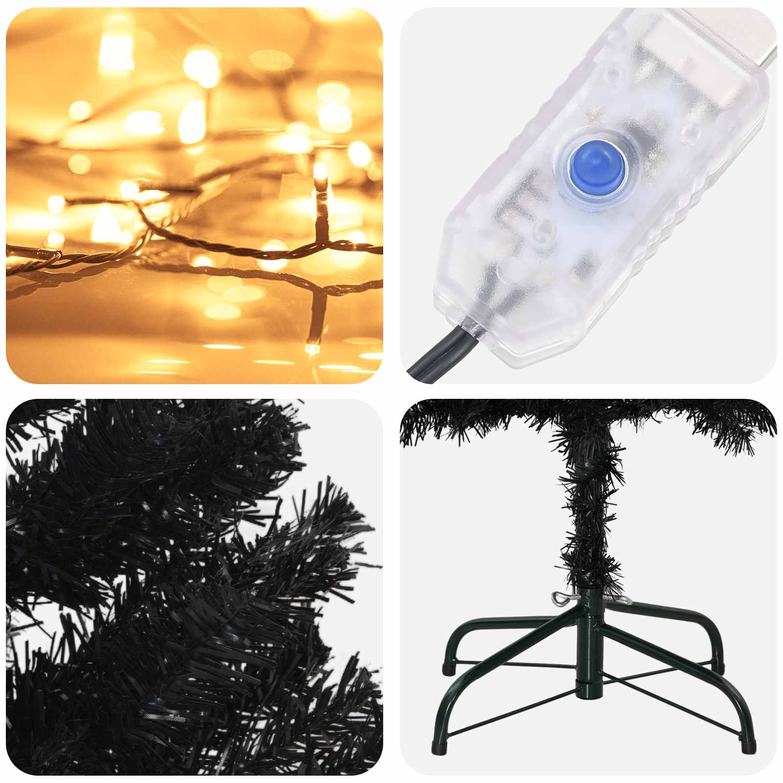 Artificial Slim Christmas Tree 180 cm 300 LEDs Warm White