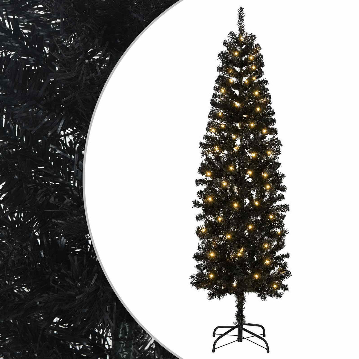 Artificial Slim Christmas Tree 180 cm 300 LEDs Warm White