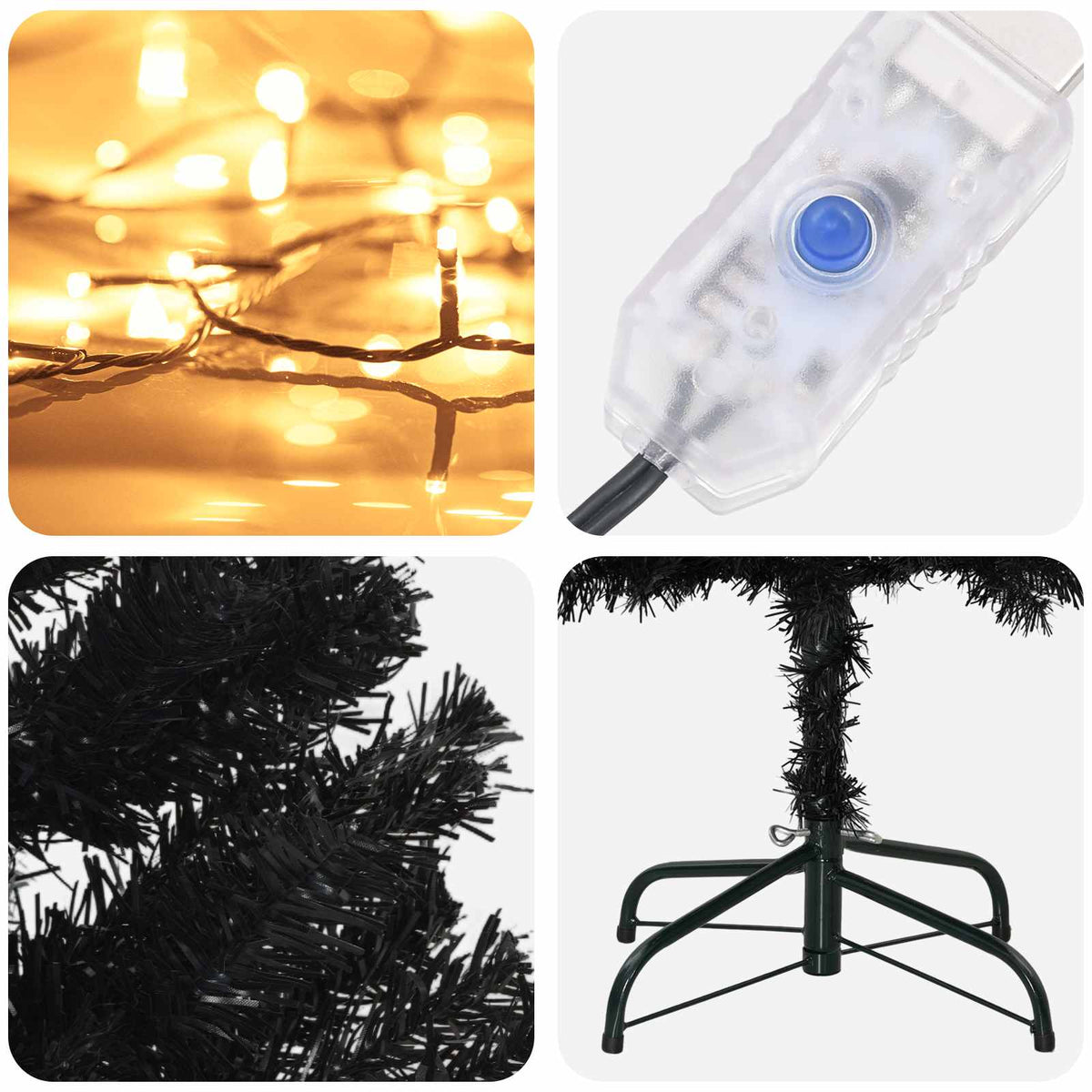 Artificial Slim Christmas Tree 240 cm 300 LEDs Warm White