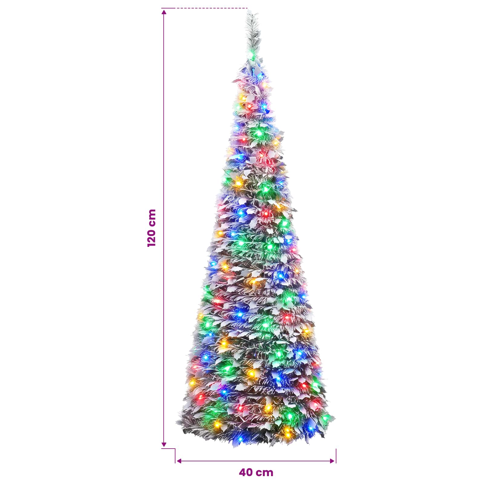 Pop-up LED Christmas Tree 120 cm 50 LEDs PVC Green and white
