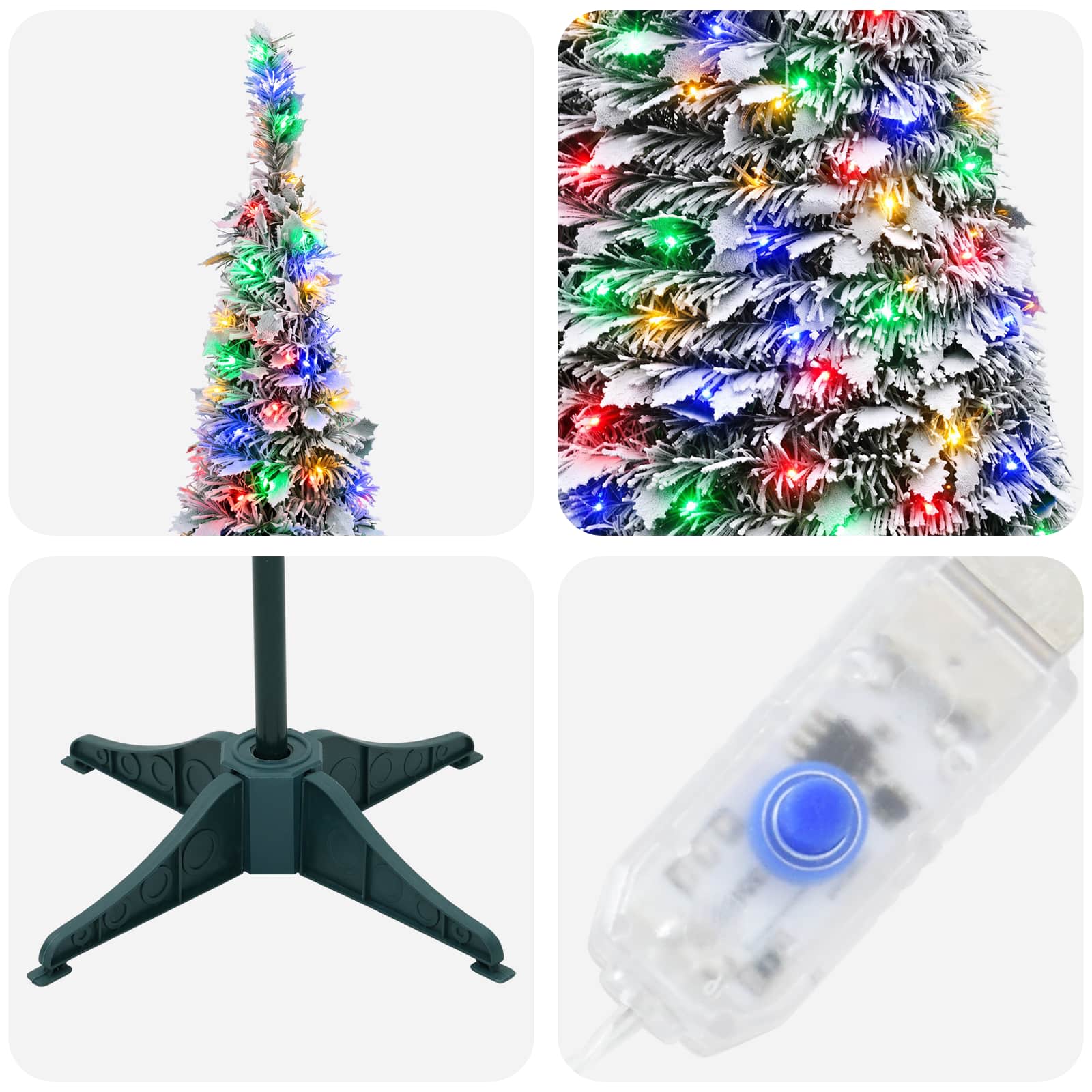 Pop-up LED Christmas Tree 210 cm 200 LEDs PVC Green and white