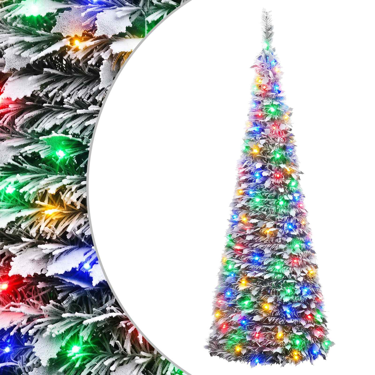 Pop-up LED Christmas Tree 210 cm 200 LEDs PVC Green and white