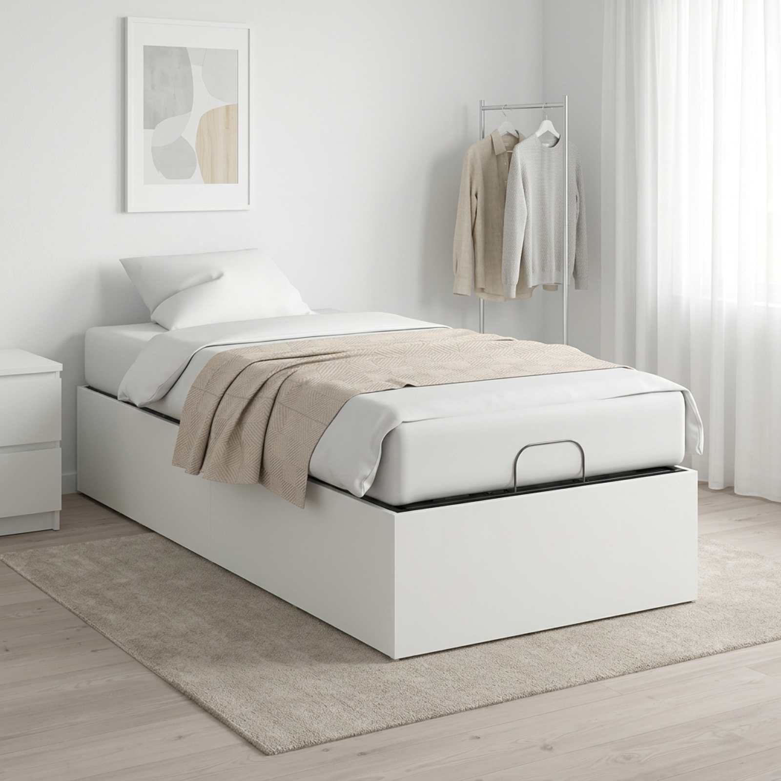 Bed Surround for Adjustable Bed Base White 90 x 190 cm