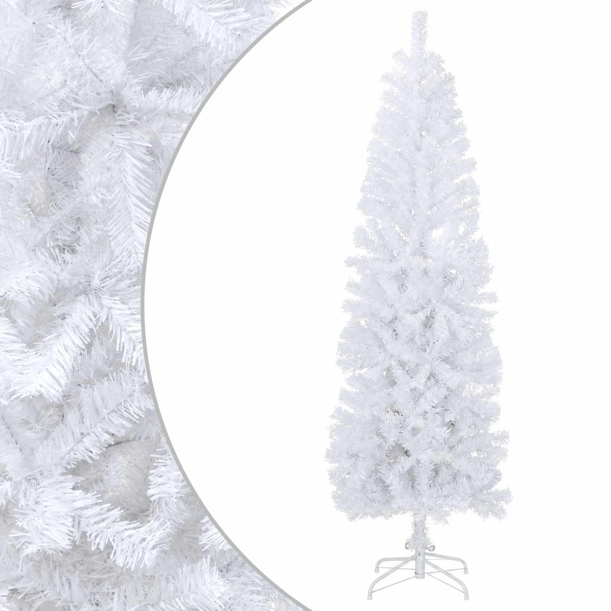 Artificial Slim Christmas Tree 240 cm PVC and Steel White