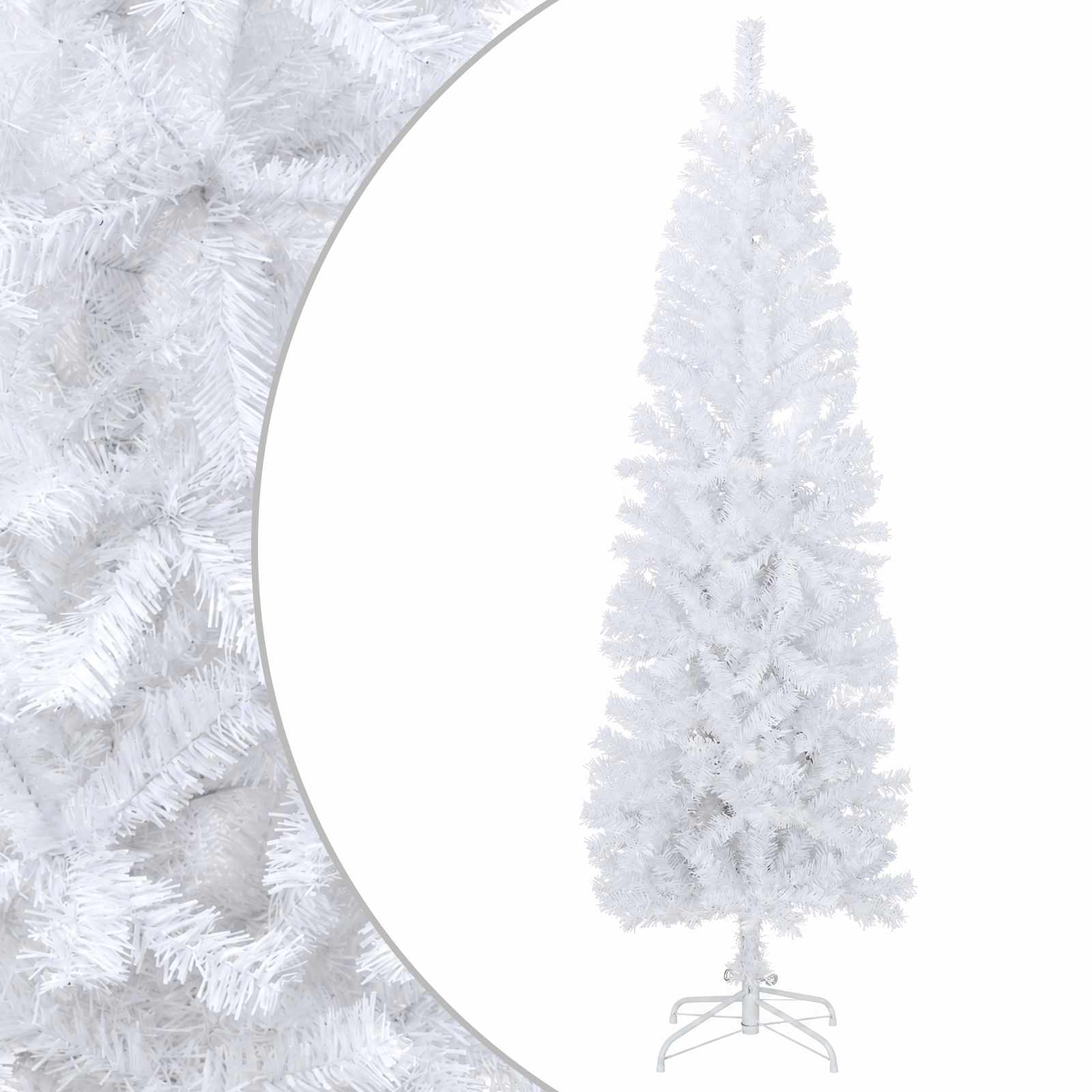 Artificial Slim Christmas Tree 240 cm PVC and Steel White
