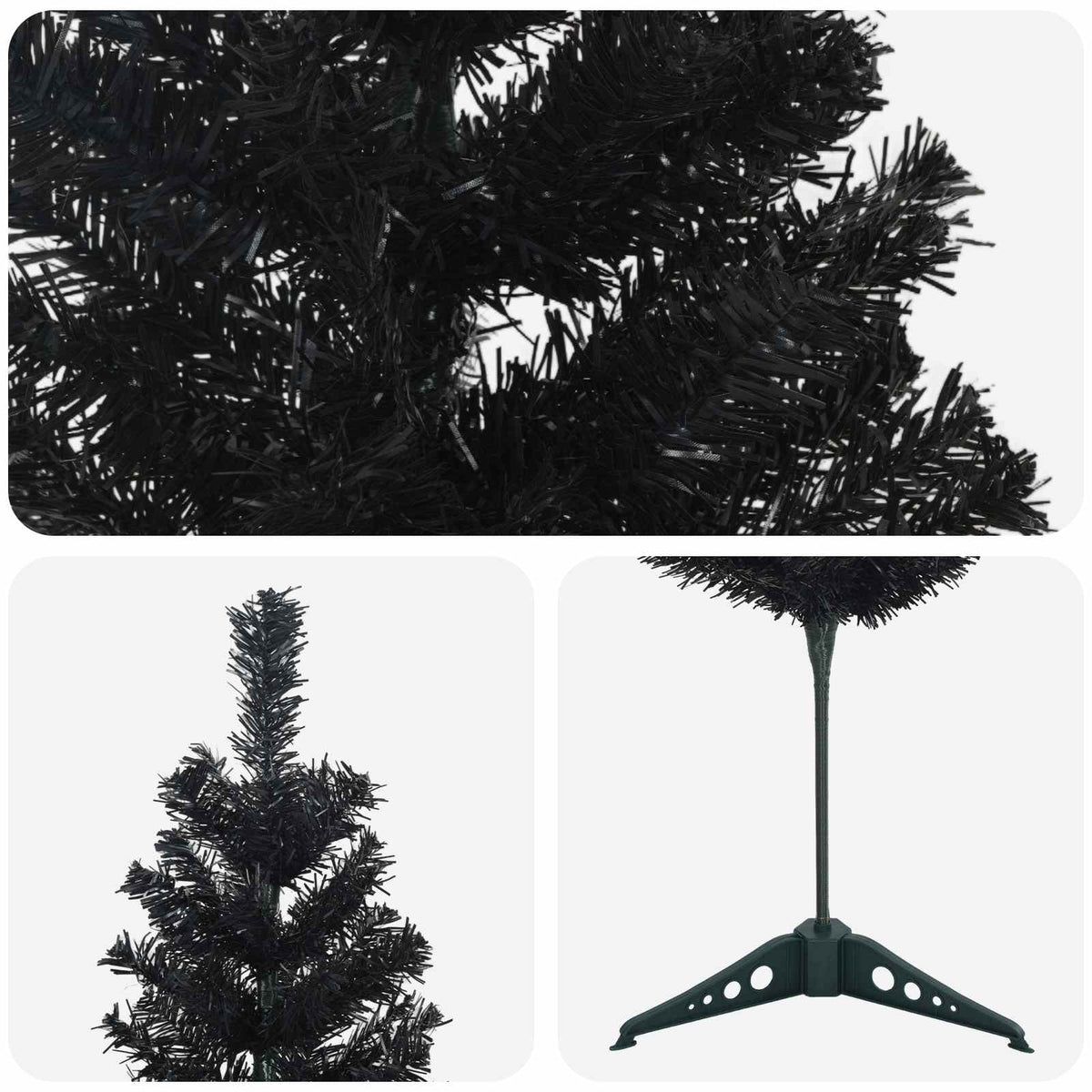 Artificial Slim Christmas Tree 120 cm PVC and Steel Black