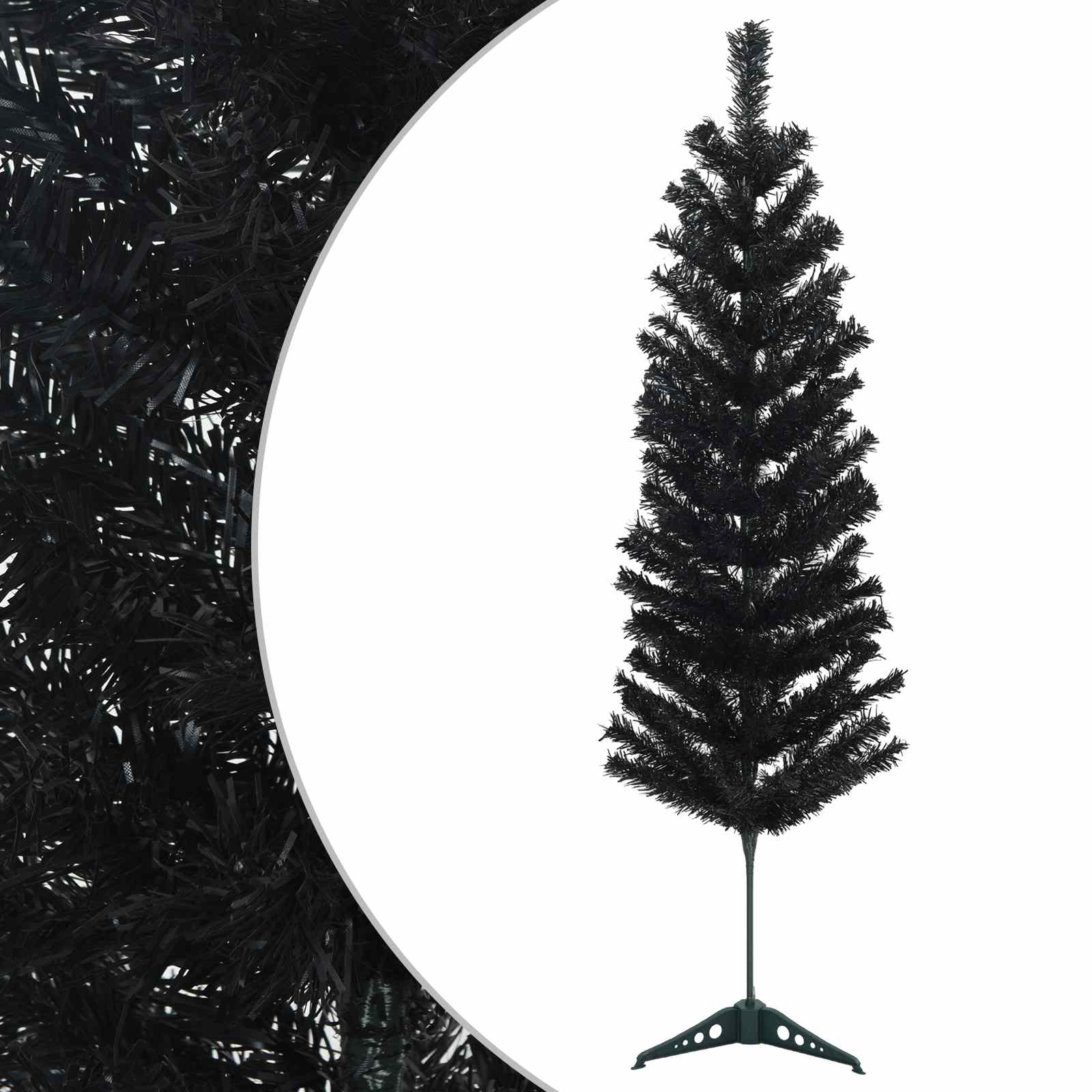 Artificial Slim Christmas Tree 120 cm PVC and Steel Black