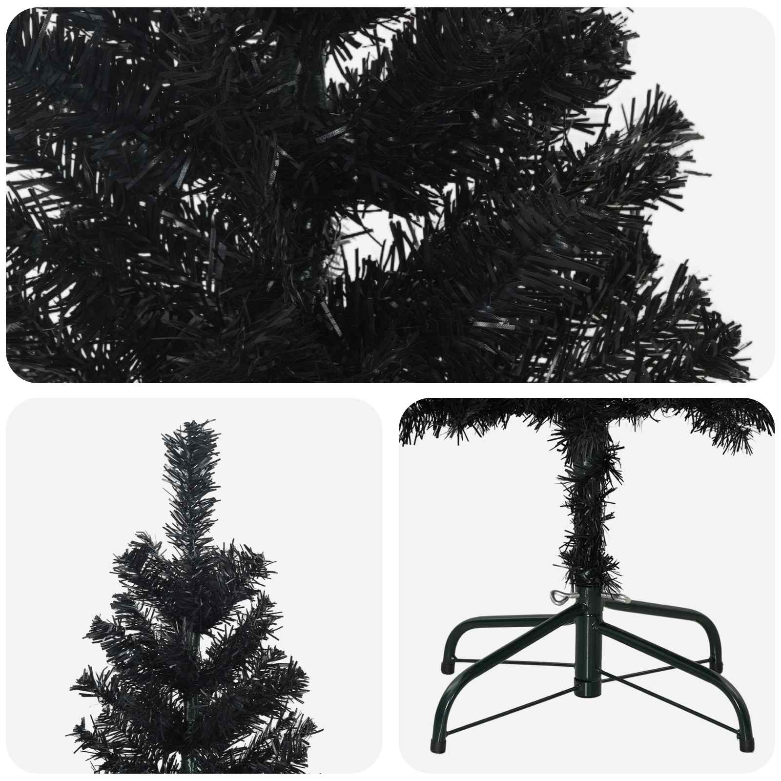 Artificial Slim Christmas Tree 240 cm PVC and Steel Black