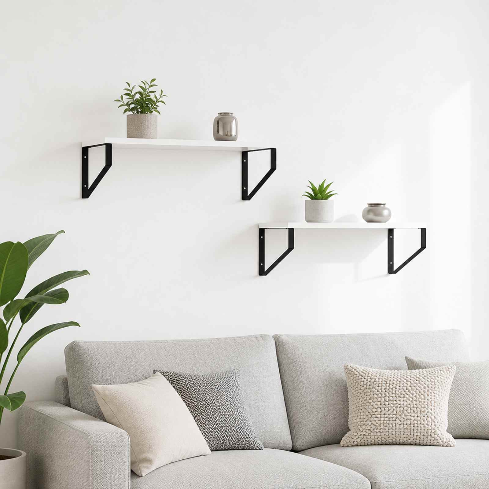 Wall Shelves 2 pcs White 50 x 16 x 15.5 cm