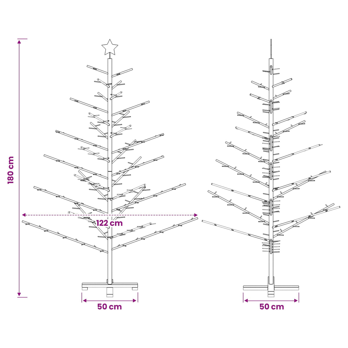 Wooden Christmas Tree KOTKA 180 cm Bamboo and solid pine wood