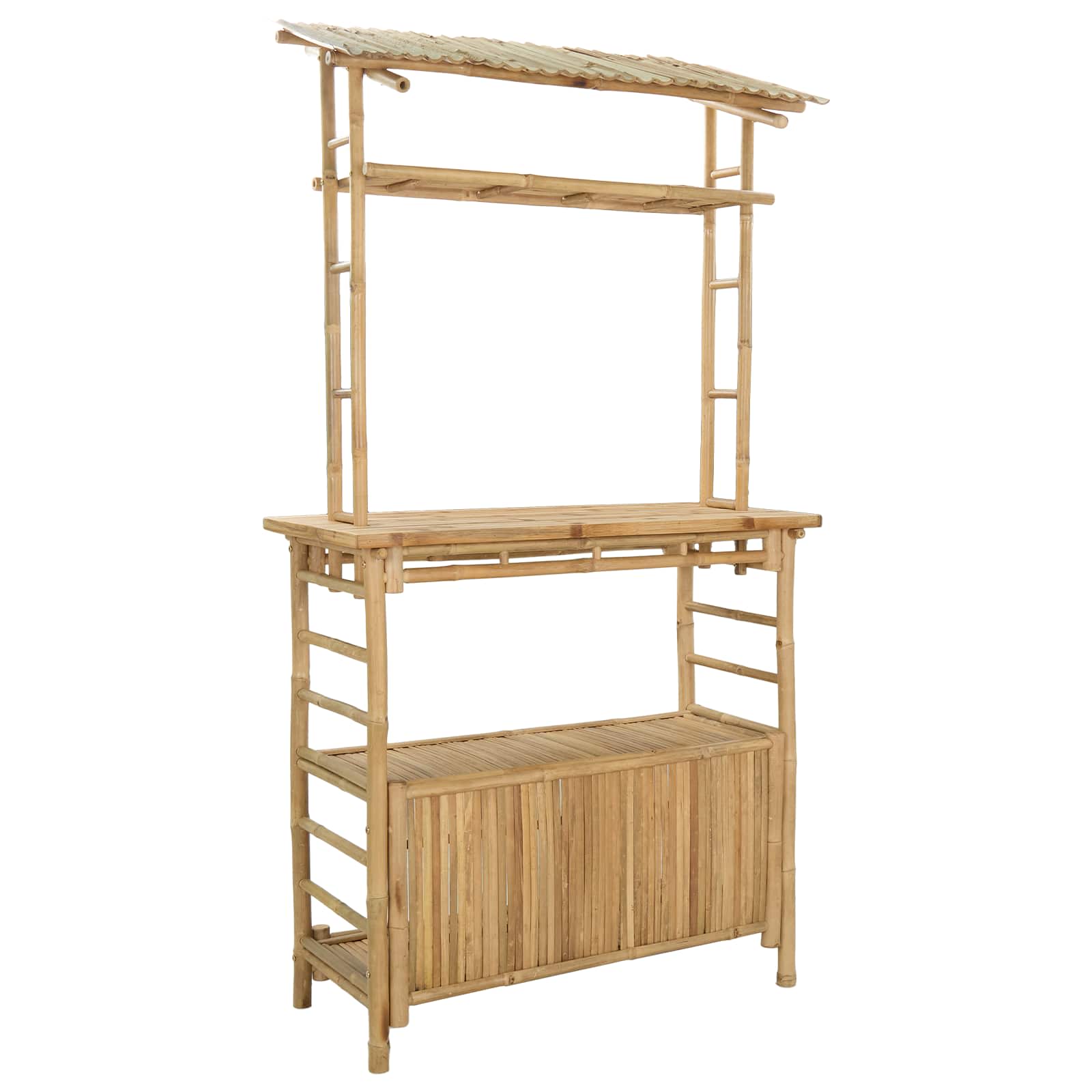 Outdoor Bar Table and Stools 3 pcs Natural Bamboo