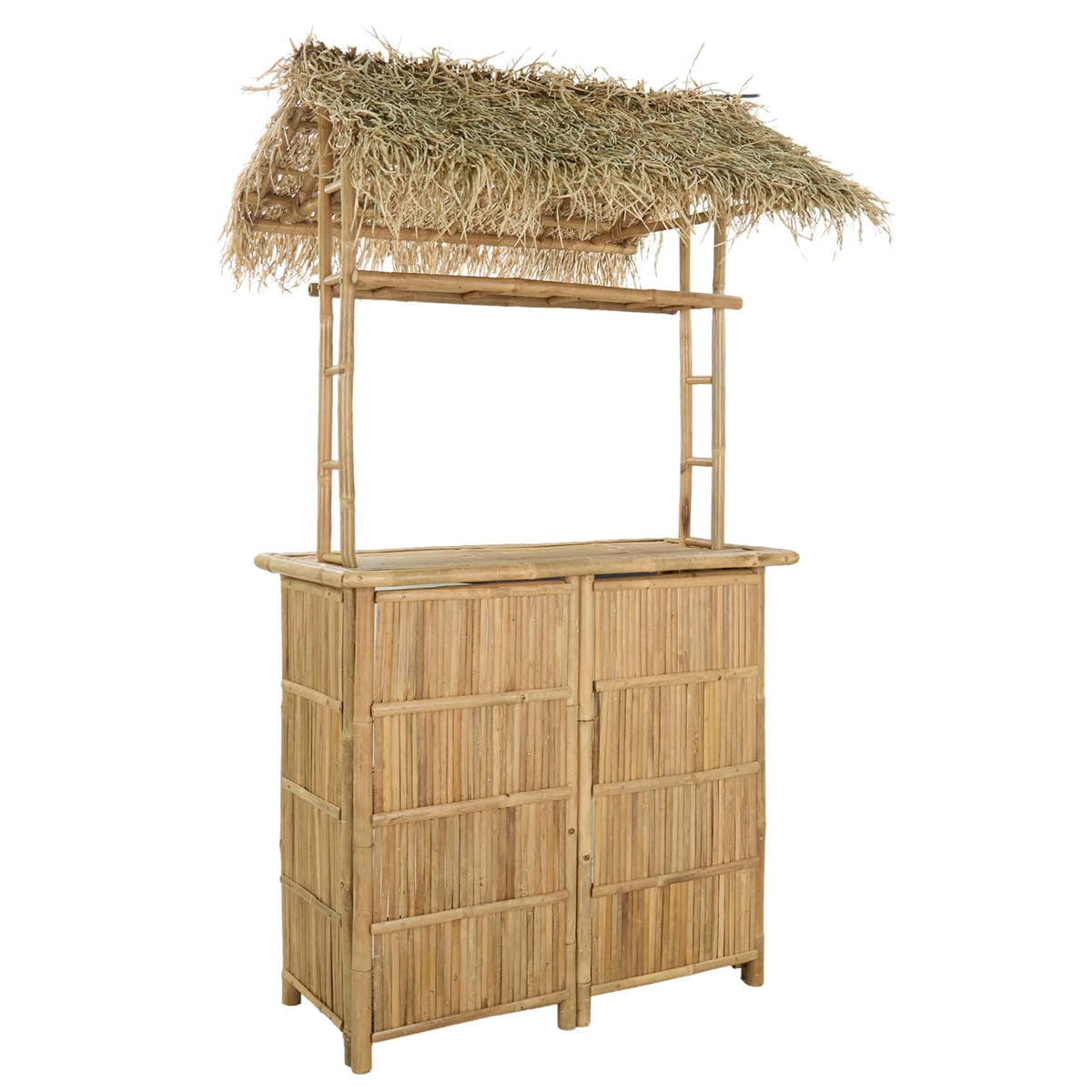 Outdoor Bar Table and Stools 3 pcs Natural Bamboo