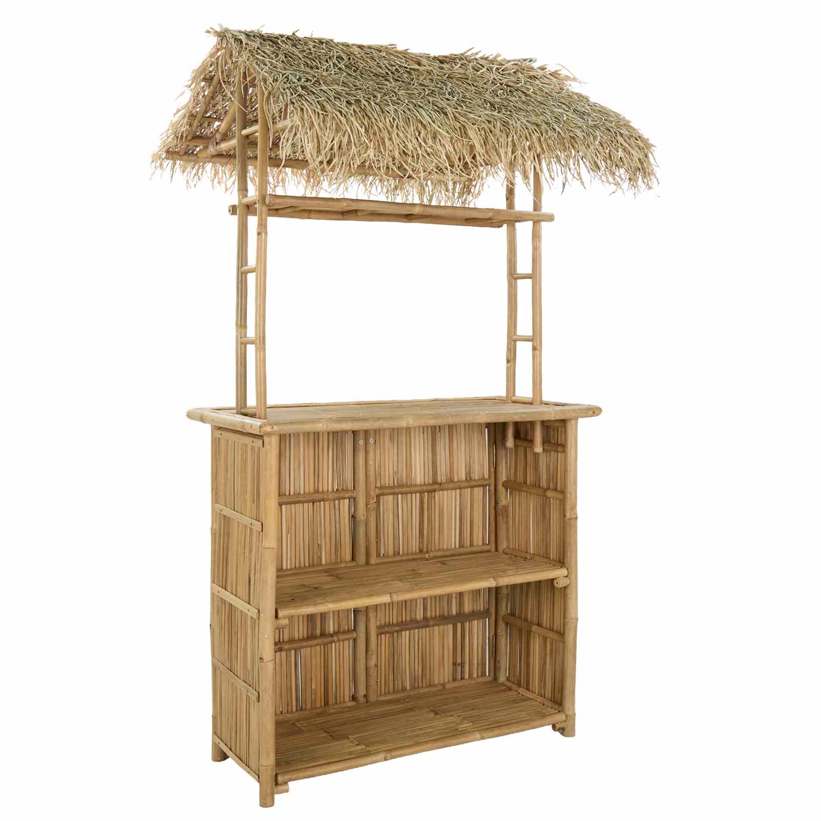 Outdoor Bar Table and Stools 3 pcs Natural Bamboo