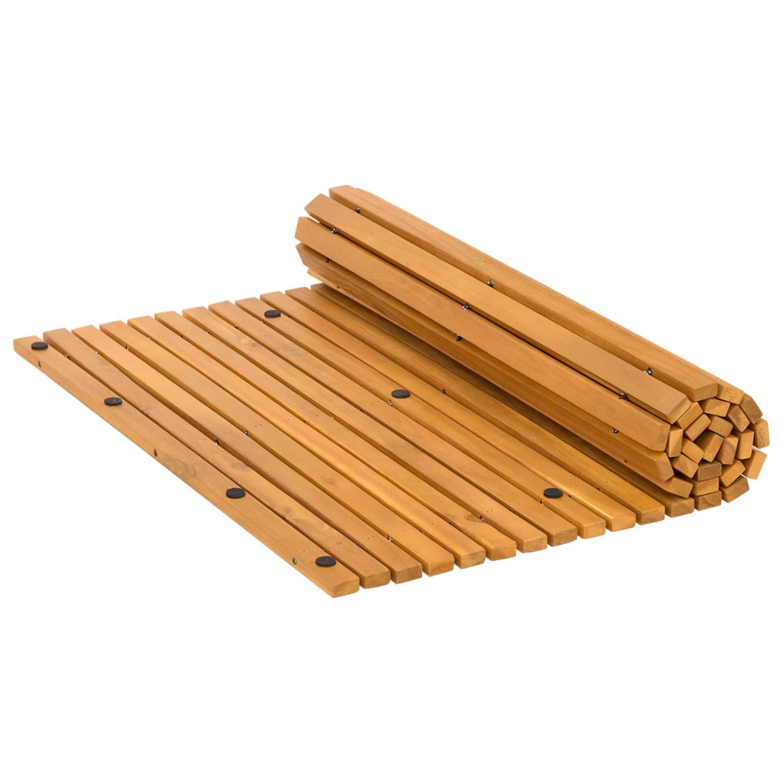 Bath Mat 3 pcs Natural 100 x 60 cm Solid Acacia Wood