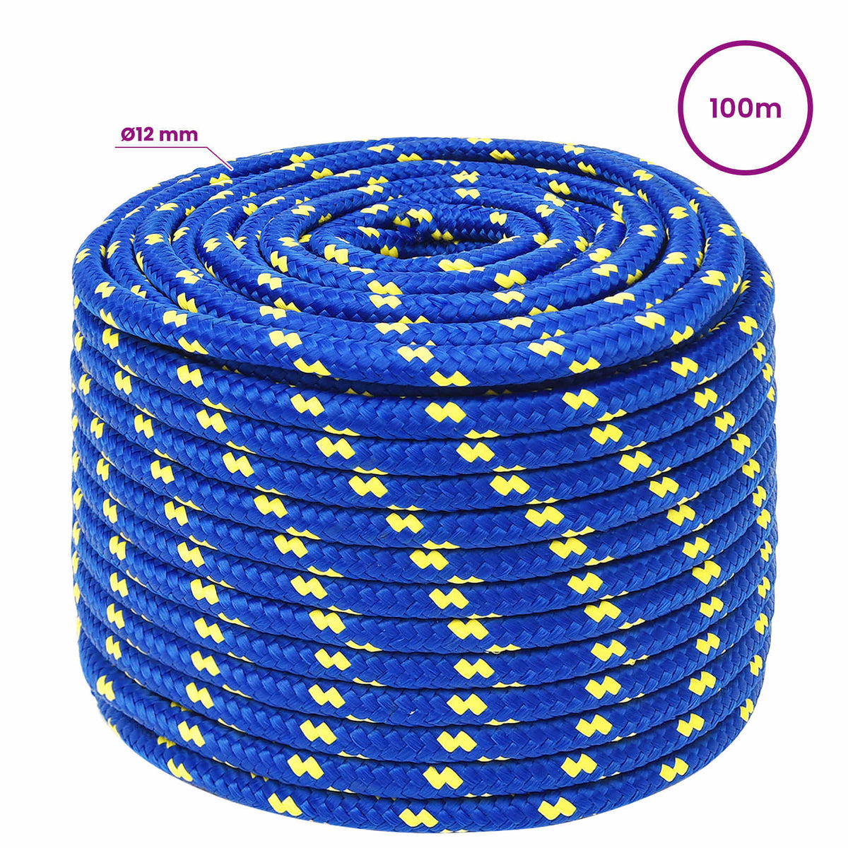 Multipurpose Utility Rope 12 mm 100 m Blue PP 930 kg Max Load
