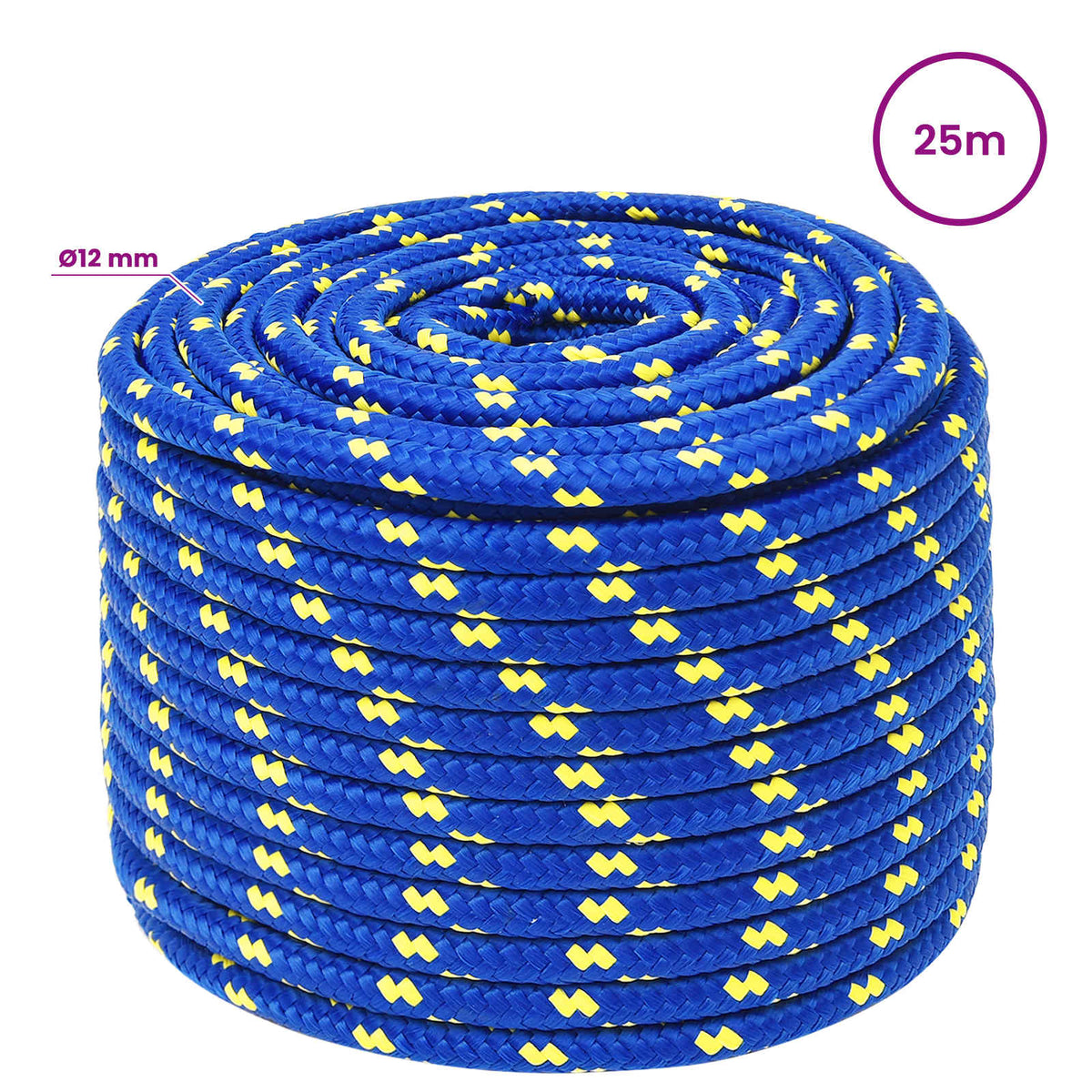 Multipurpose Utility Rope 12 mm 25 m Blue PP 930 kg Max Load