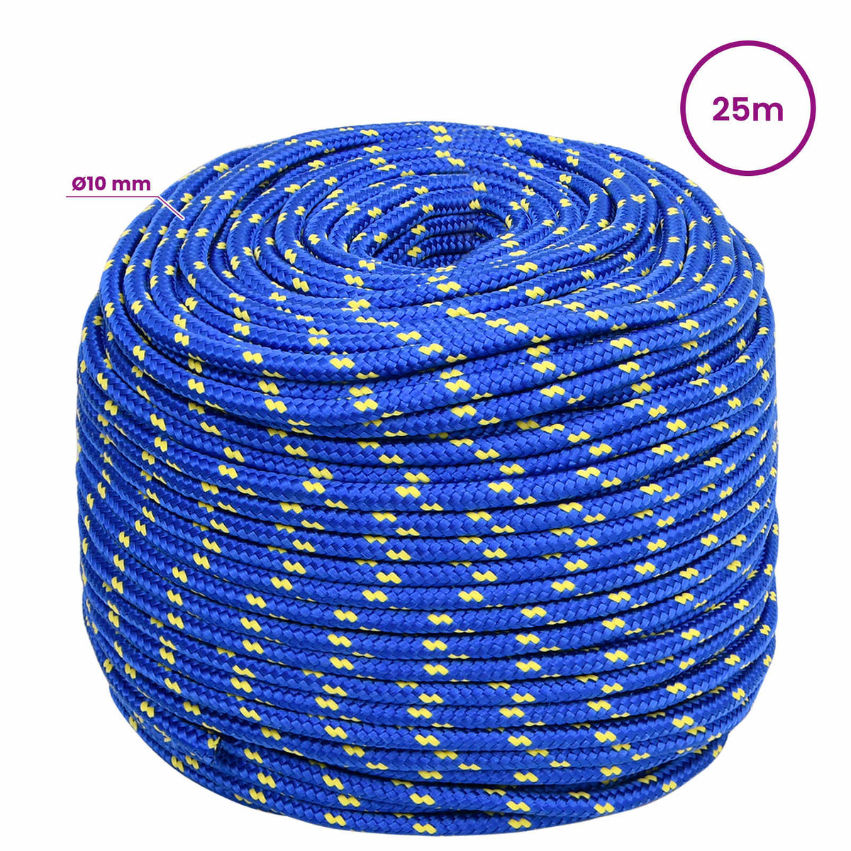Multipurpose Utility Rope 10 mm 25 m Blue PP 645 kg Max Load