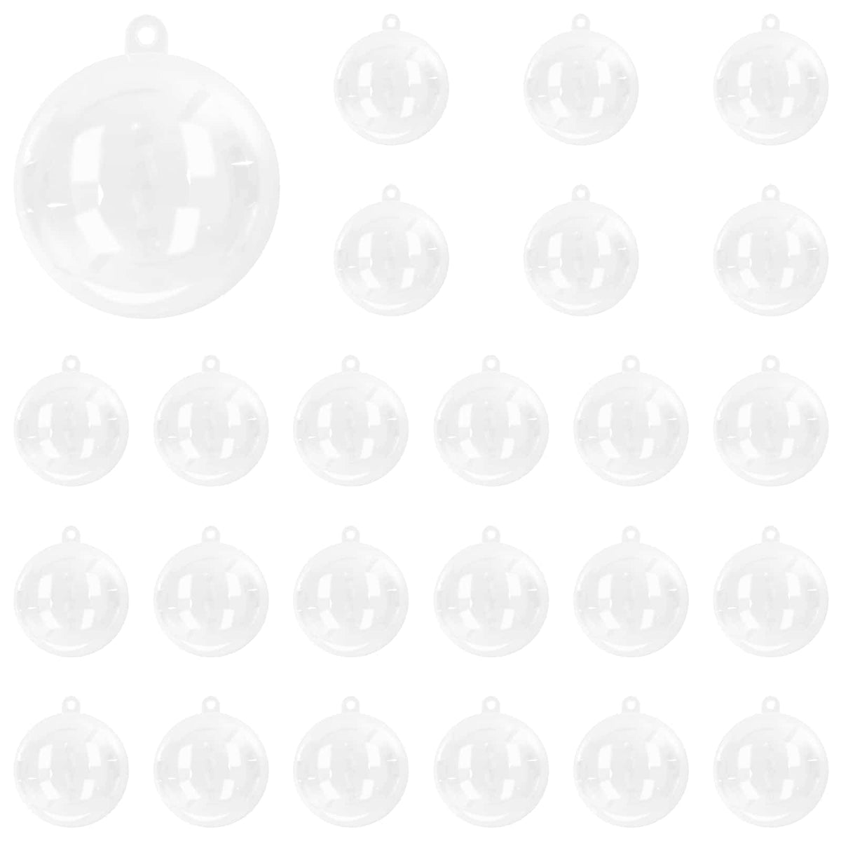 Christmas Ball Set 25 pcs Transparent Dia. 8 cm Plastic