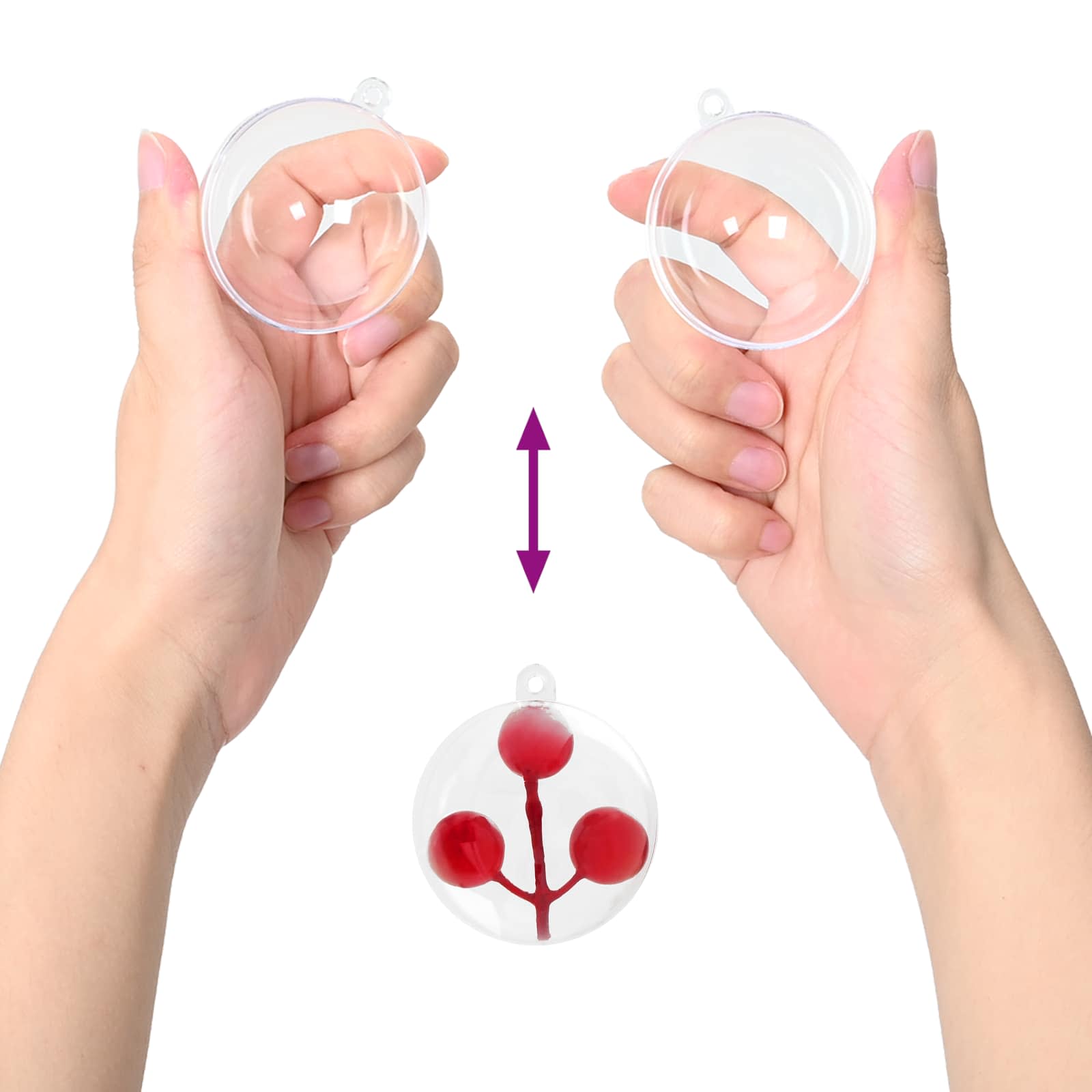 Christmas Ball Set 25 pcs Transparent Dia. 8 cm Plastic