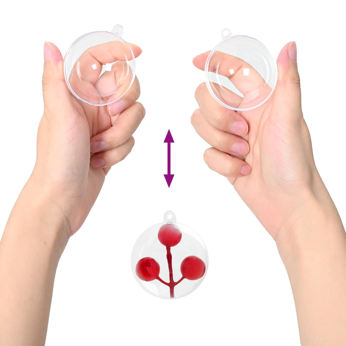 Christmas Ball Set XL 25 pcs Transparent Dia. 10 cm Plastic