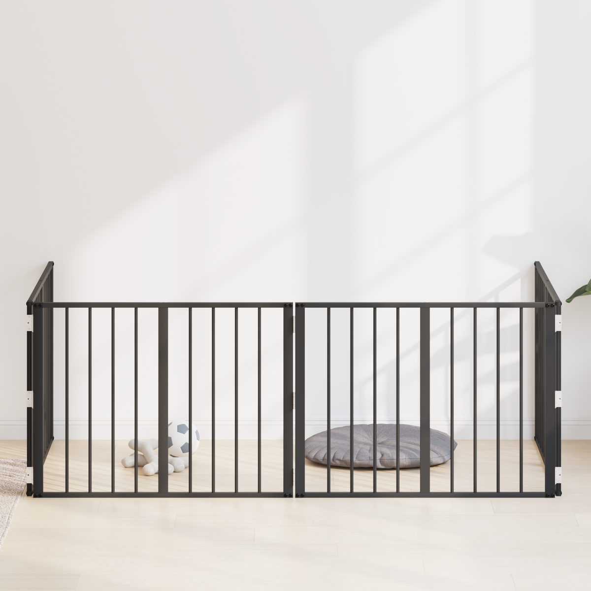 Dog Gate 4 pcs Black 80 x 60 cm Galvanised Steel