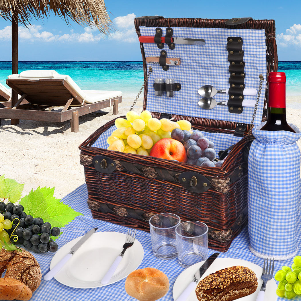 2 Person Picnic Basket Baskets Set Outdoor-1910113180613480454