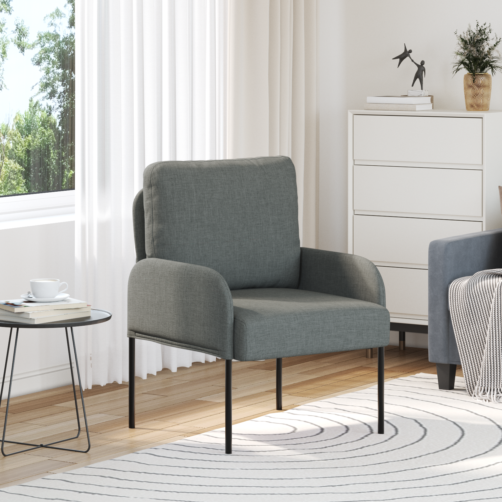 Sofas with Cushion 55cm Dark Grey Plywood