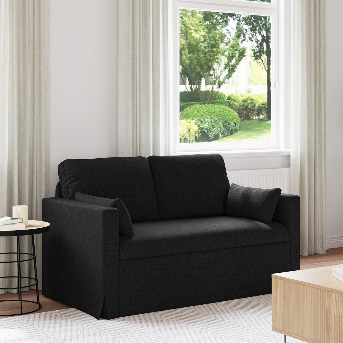 Sofa Black 139 x 78 x 80 cm Fabric