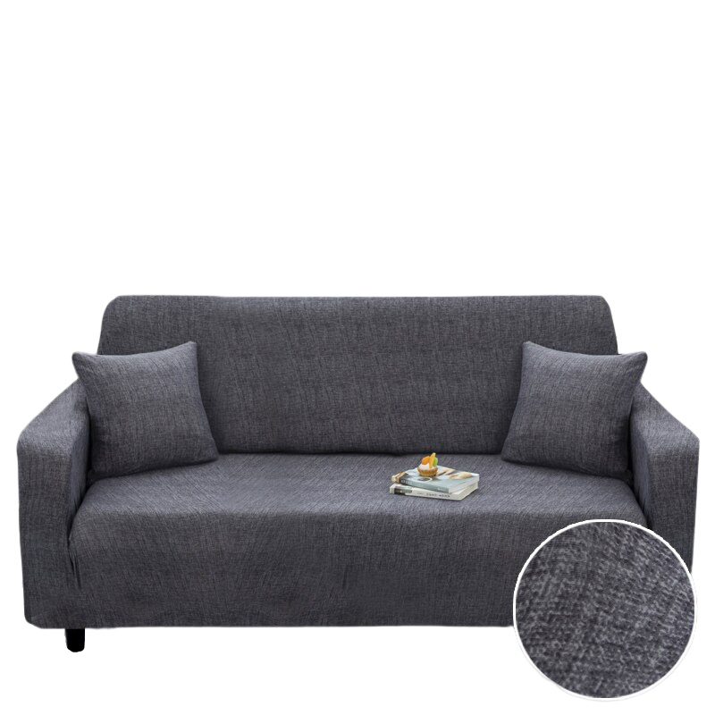 Anyhouz 4 Seater Sofa Cover Plain Gray Style and Protection For Living Room Sofa Chair Elastic Stretchable Slipcover