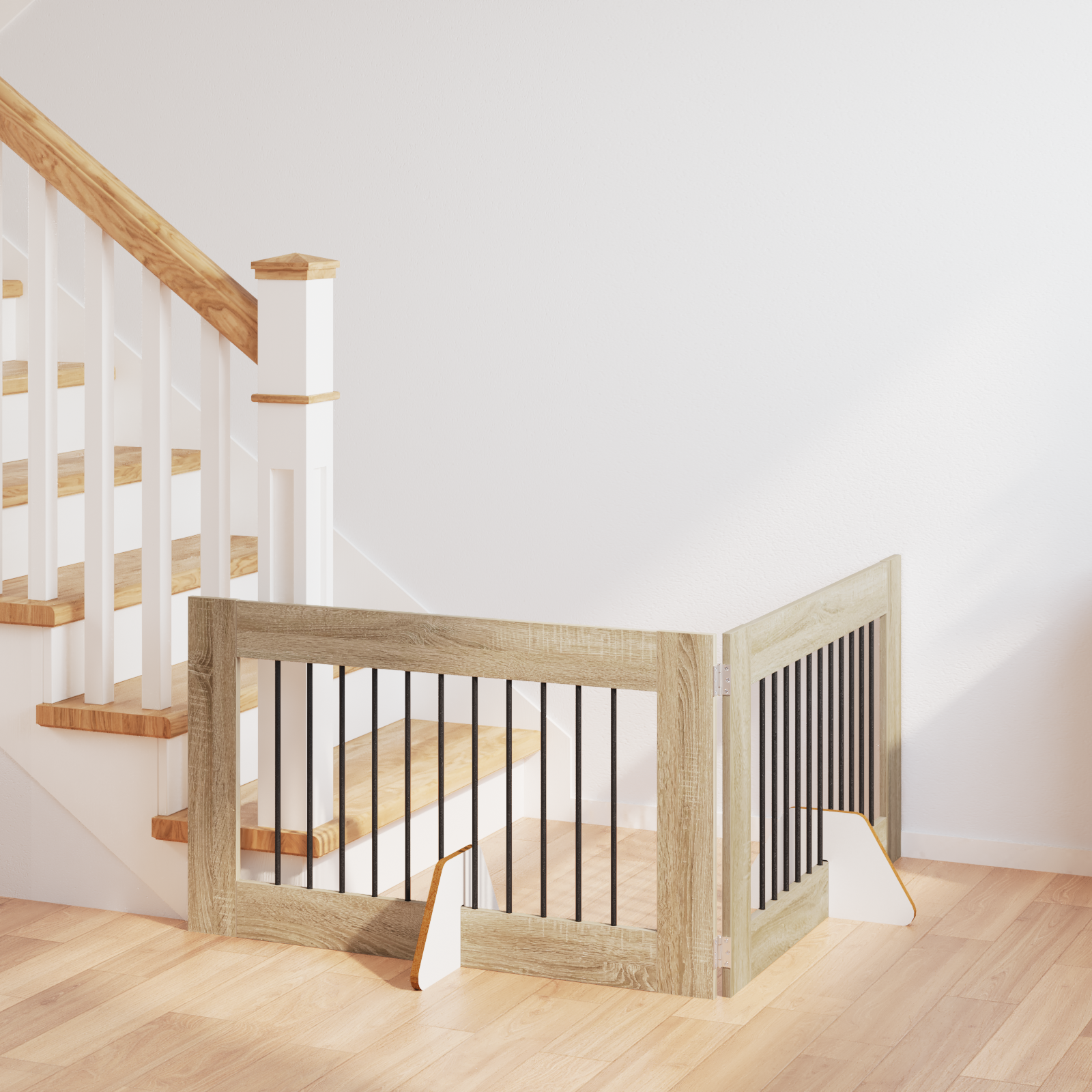 Foldable Dog Gate with Stands 2 pcs Sonoma Oak 200.5 cm