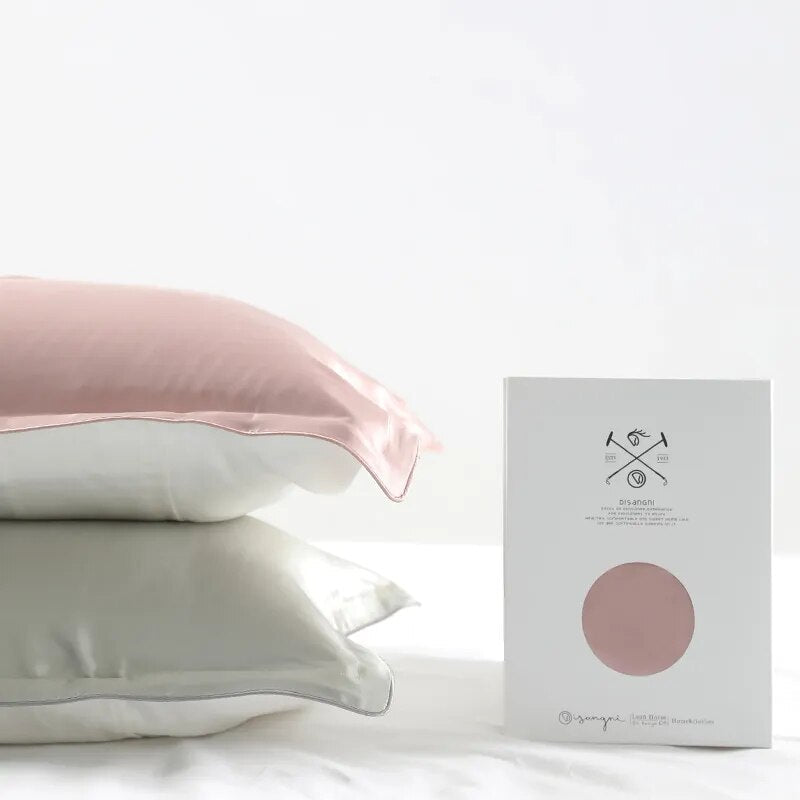 Anyhouz Pillowcase 50x75cm Coffee Pure Real Silk For Comfortable And Relaxing Home Bed