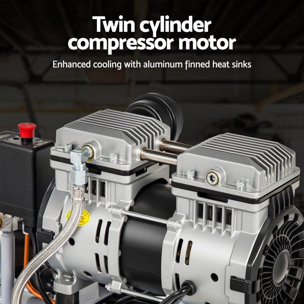 Giantz 30L Air Compressor Quiet 0.75HP Oil-Free Portable Tyre Inflator 40L/Min